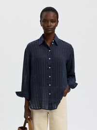 OVERSIZED FIT OVERHEMD MET LANGE MOUWEN, Dark Sapphire, highres