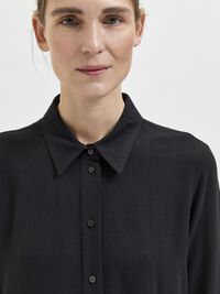 VISKOSEBLANDING SKJORTE, Black, highres