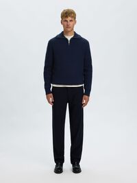 STRIKKET ULLBLANDING GENSER MED HALV GLIDELÅS, Sky Captain, highres