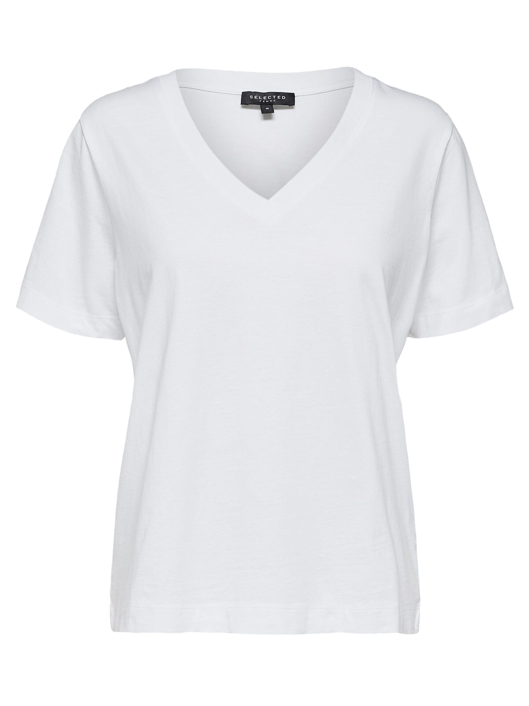 V-AUSSCHNITT T-SHIRT, Bright White, highres
