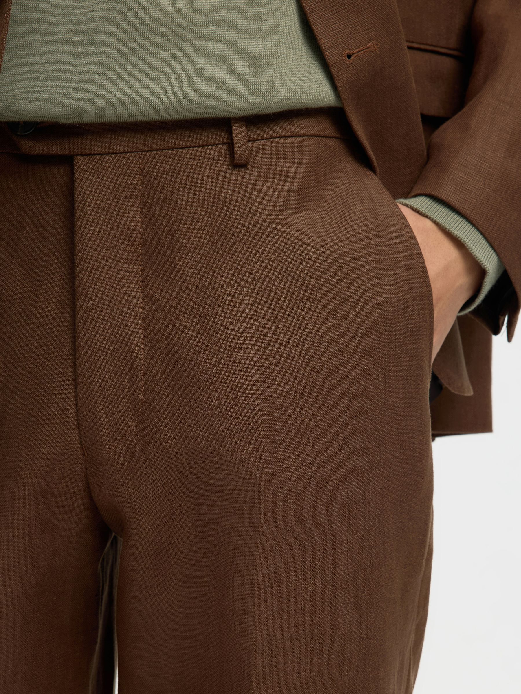 REGULAR FIT LINEN TROUSERS, Delicioso, highres