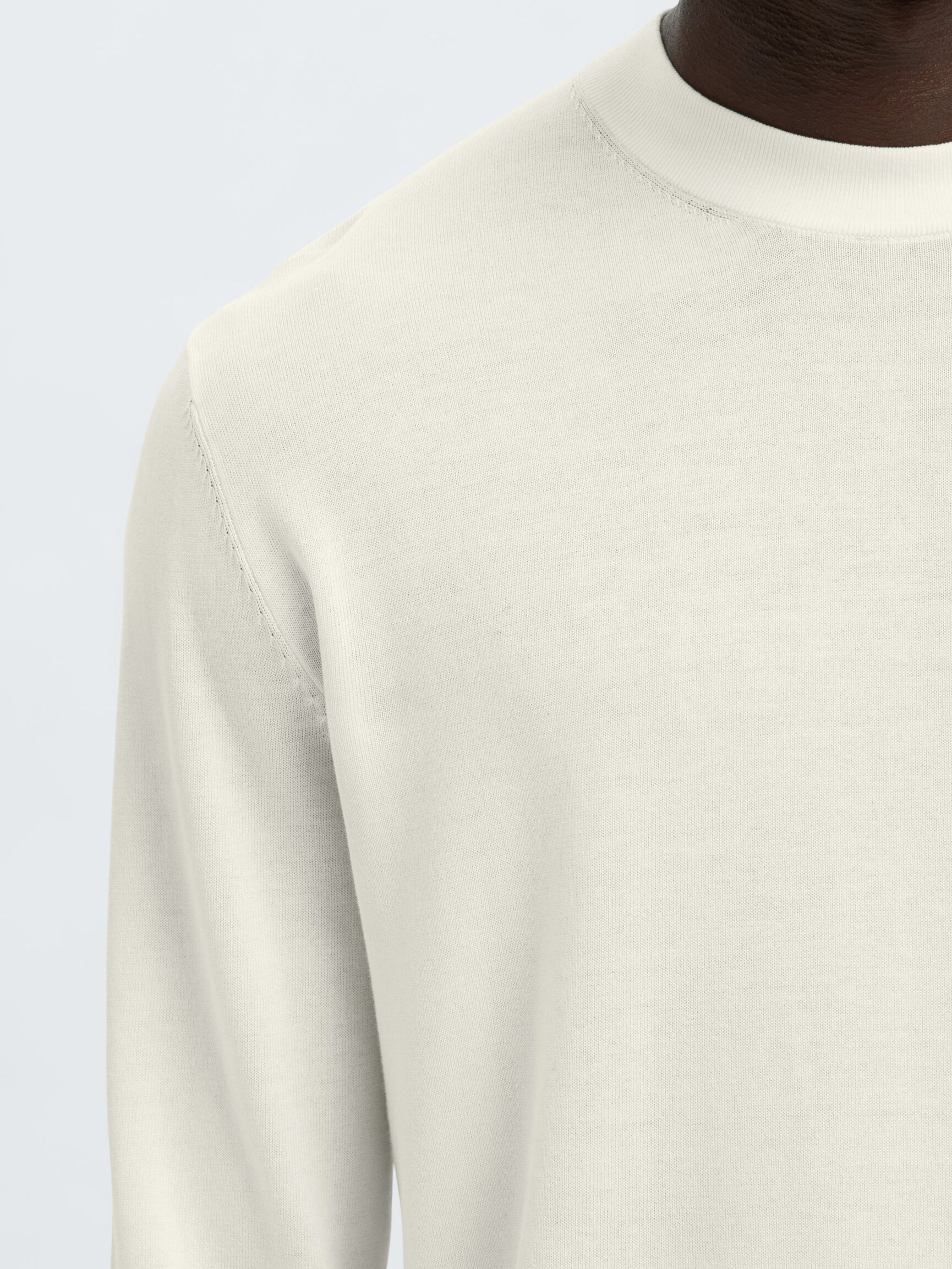 BAUMWOLL PULLOVER, Egret, highres