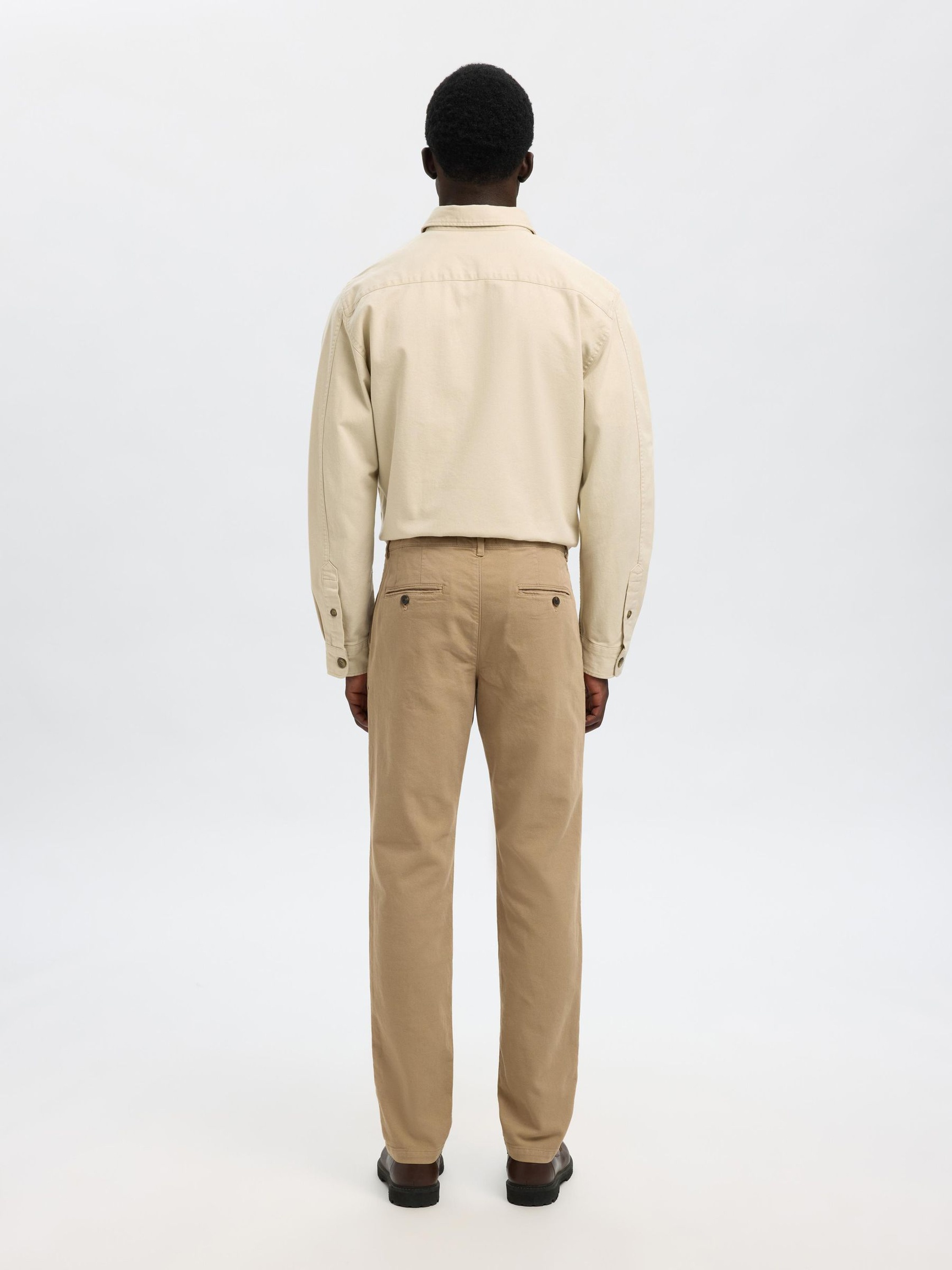 175 SLIM FIT STRUKTURERAD CHINOS, Pure Cashmere, highres