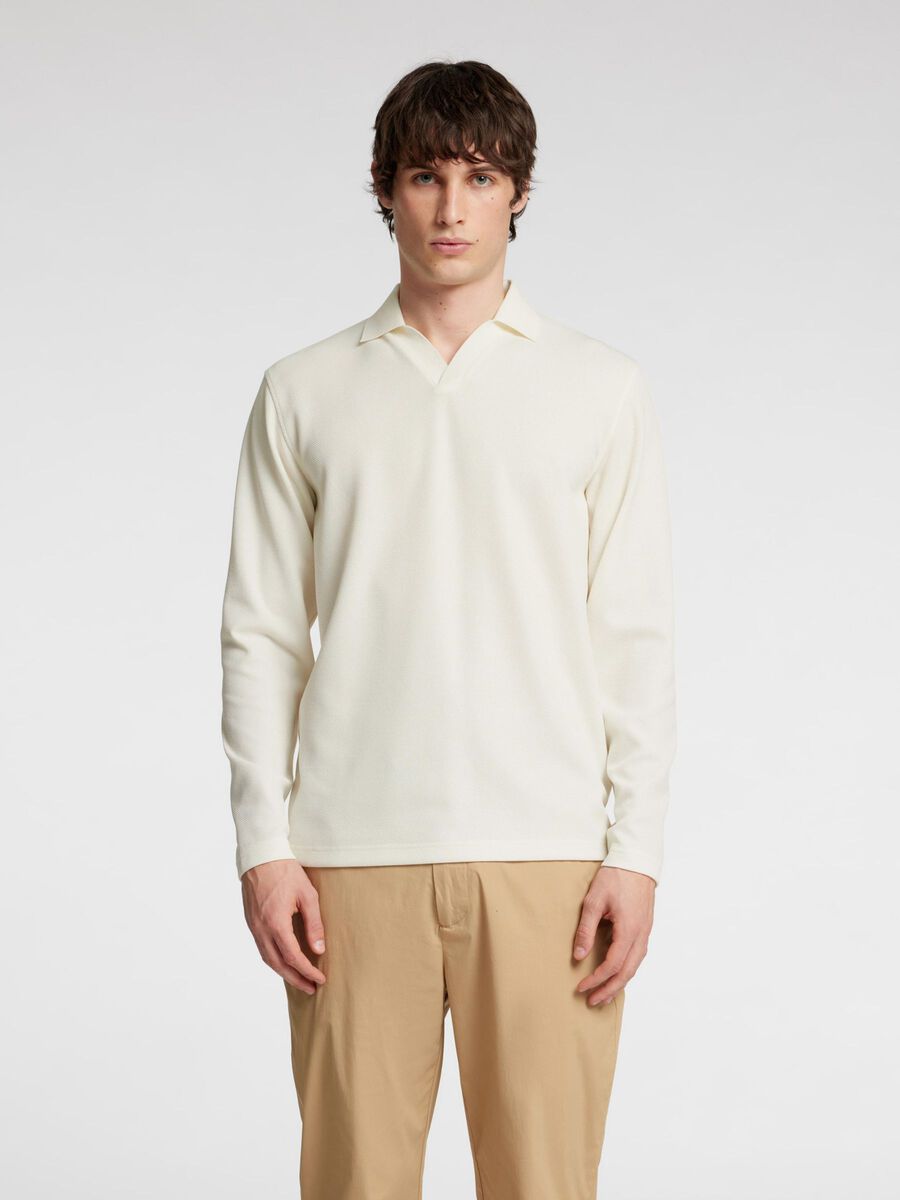 Selected STRICK LANGARM-POLOSHIRT, Egret, highres - 16096768_Egret_003.jpg