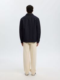 DENIM  OVERSHIRT, Dark Blue Denim, highres