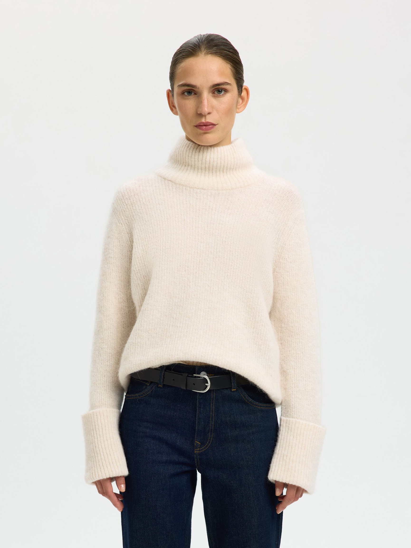 ROLLKRAGEN WOLLGEMISCH PULLOVER, Birch, highres