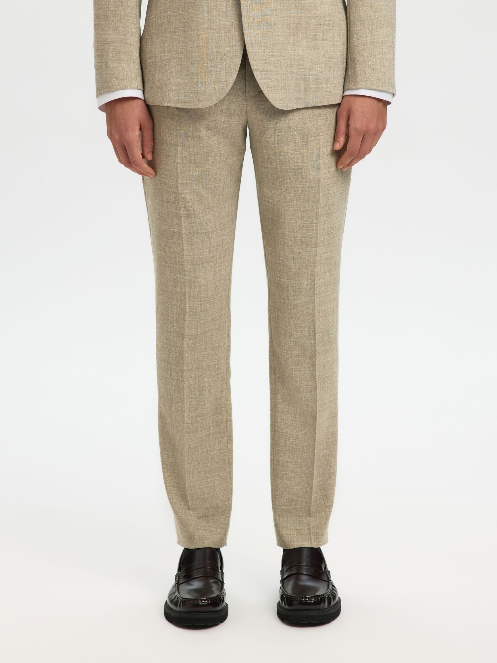 SLIM FIT SUIT TROUSERS, Sand, highres
