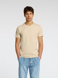 3-PACK COTTON T-SHIRT, Oatmeal, highres