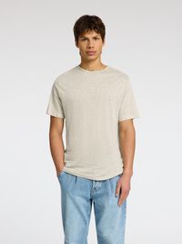 LINNEN T-SHIRT, Oatmeal, highres