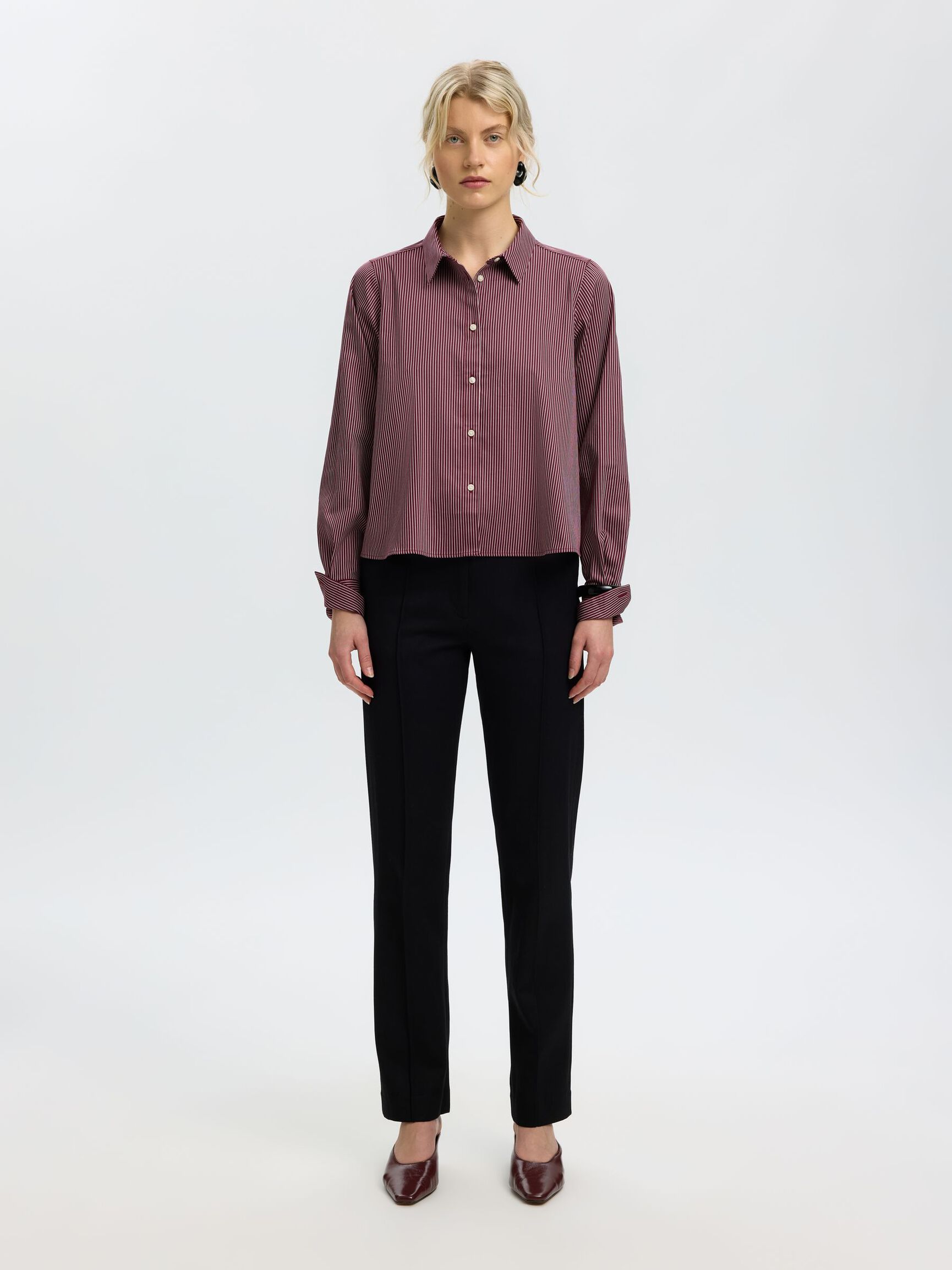 RELAXED FIT LONG SLEEVED SHIRT, Tawny Port, highres