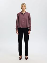 RELAXED FIT LONG SLEEVED SHIRT, Tawny Port, highres