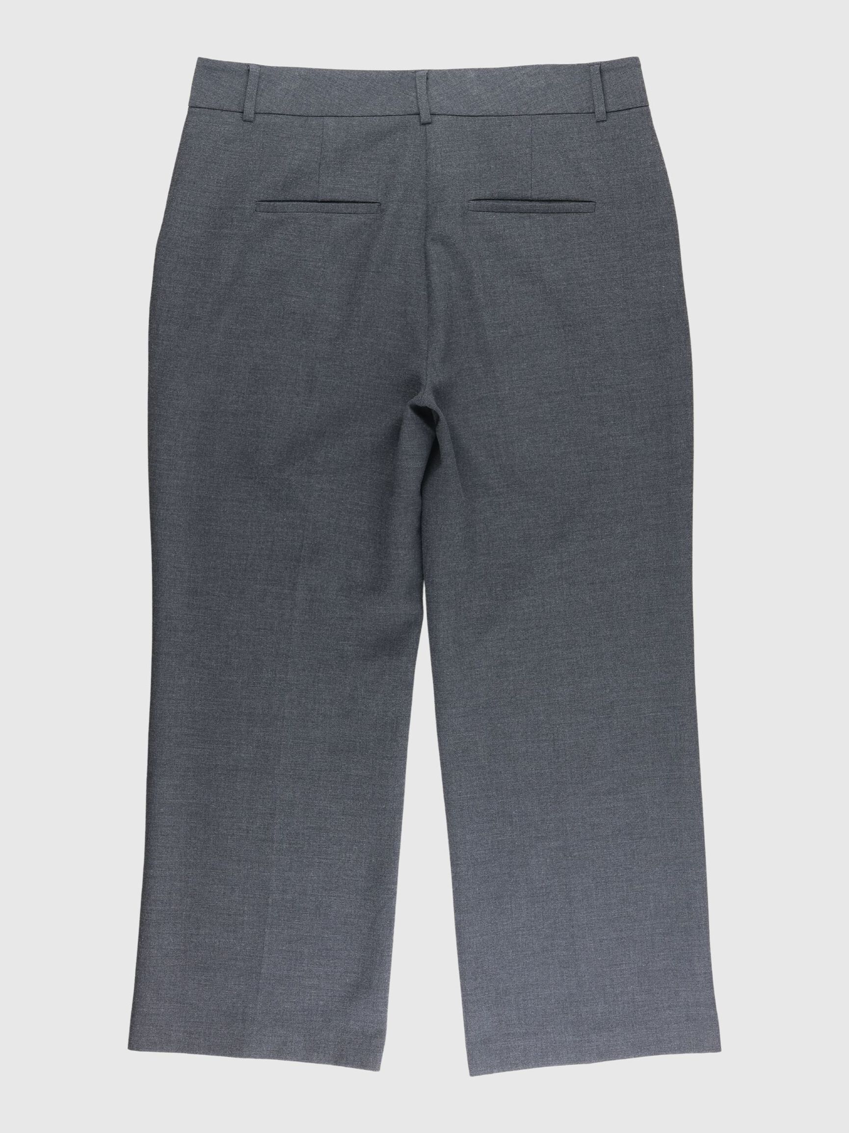 VISCOSE BLEND WIDE-LEG TROUSERS, Dark Grey Melange, highres