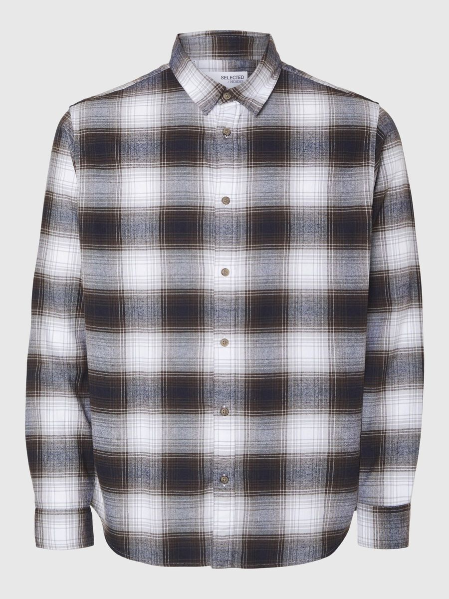 Selected FLANNEL SHIRT, White, highres - 16091358_White_1124436_001.jpg