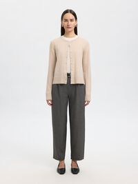 CARDIGAN A MAGLIA, Oatmeal, highres