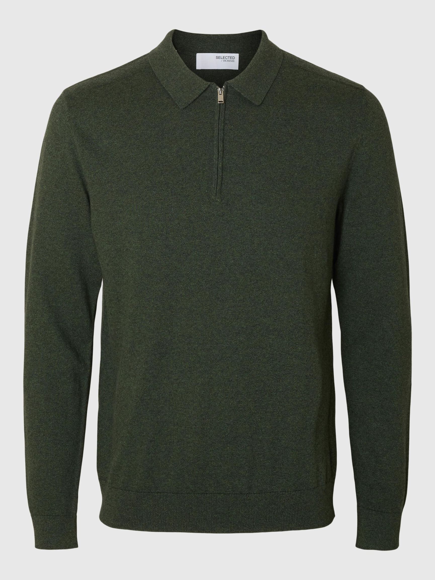 STRICK LANGARM-POLOSHIRT, Forest Night, highres