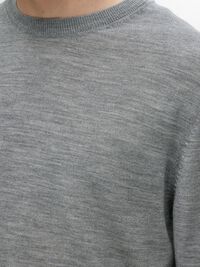 SWETER Z OKRĄGŁYM DEKOLTEM, Medium Grey Melange, highres
