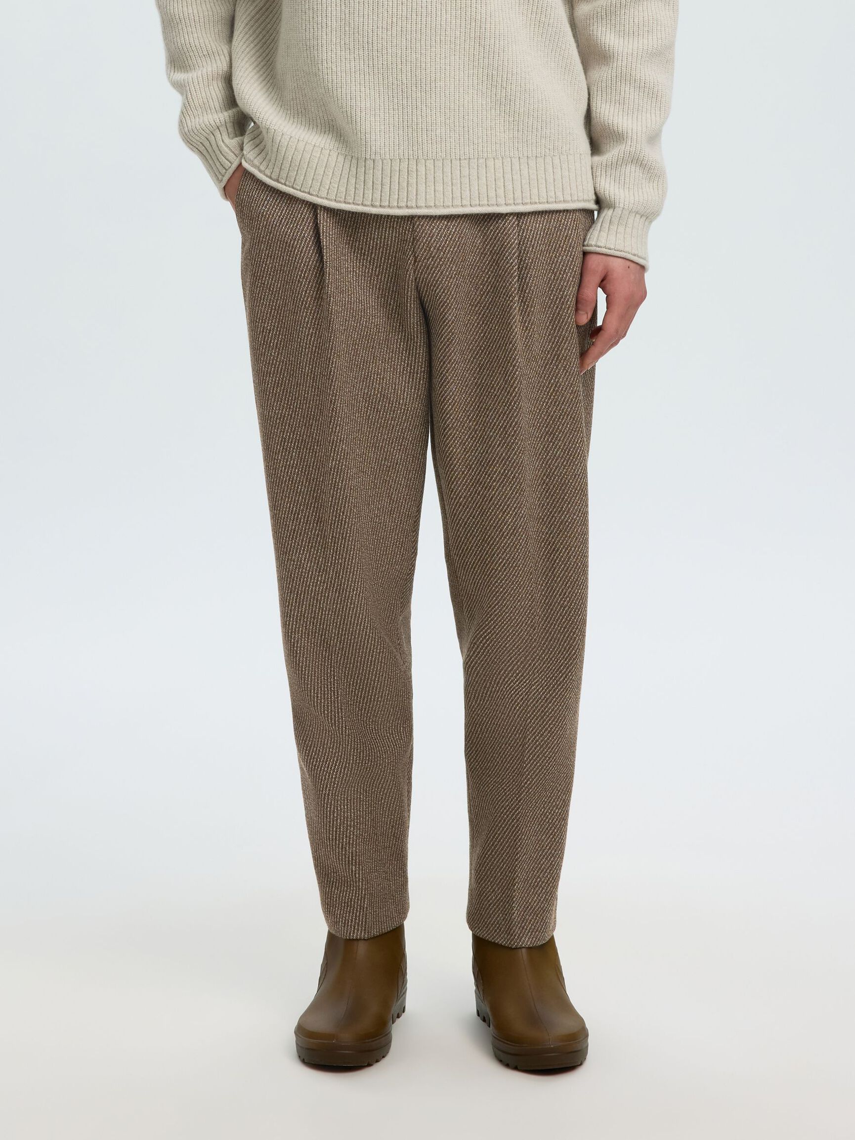 WOOL LOOSE-FIT TROUSERS, Delicioso, highres