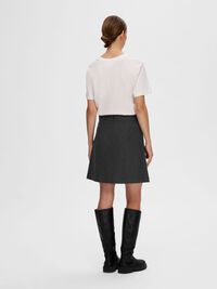 TAILORED WOOL BLEND MINI SKIRT, Dark Grey Melange, highres