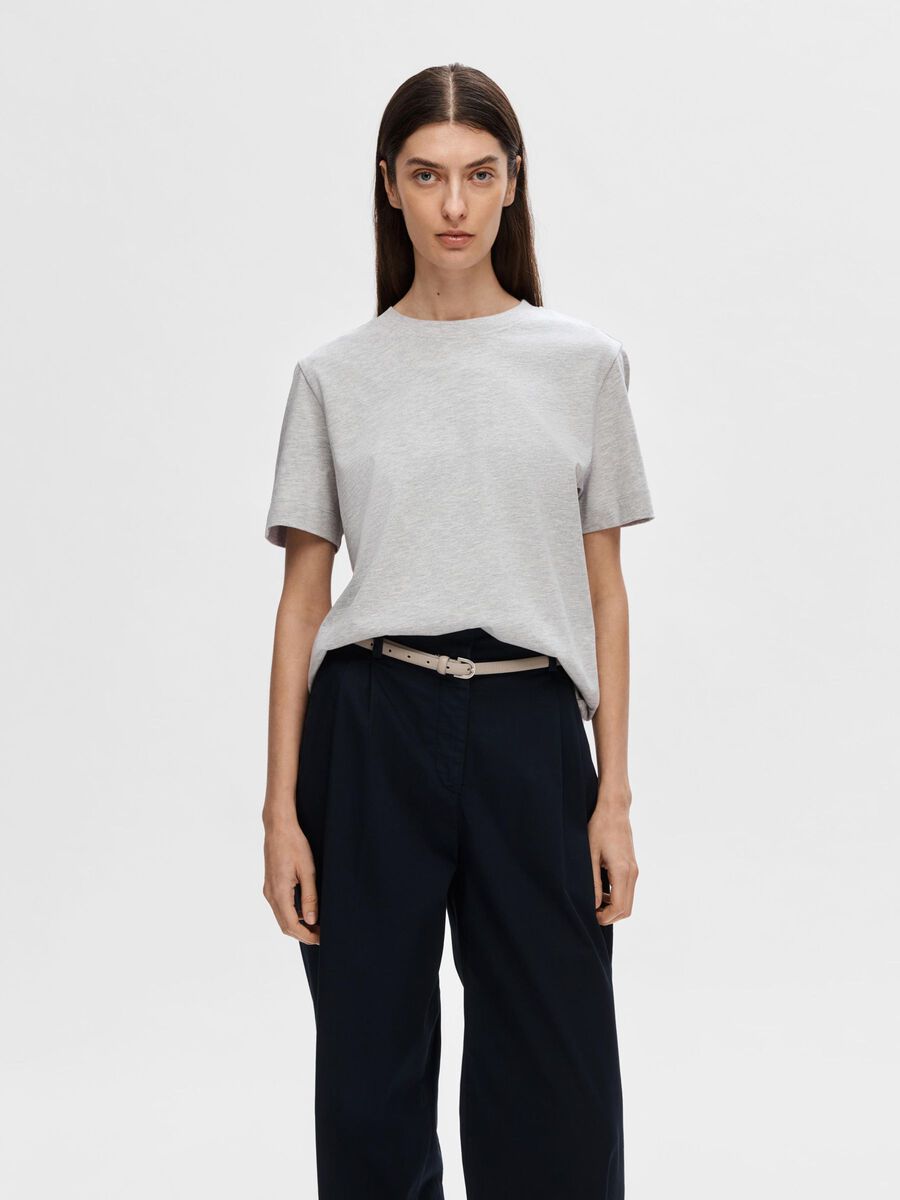Selected BOXY T-SHIRT, Light Grey Melange, highres - 16087919_LightGreyMelange_003.jpg