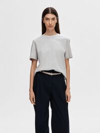 BOXY T-SHIRT, Light Grey Melange, highres