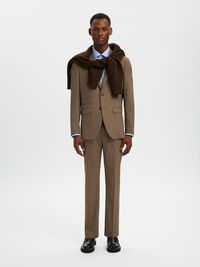 WOVEN WOOL BLEND TROUSERS, Kelp, highres