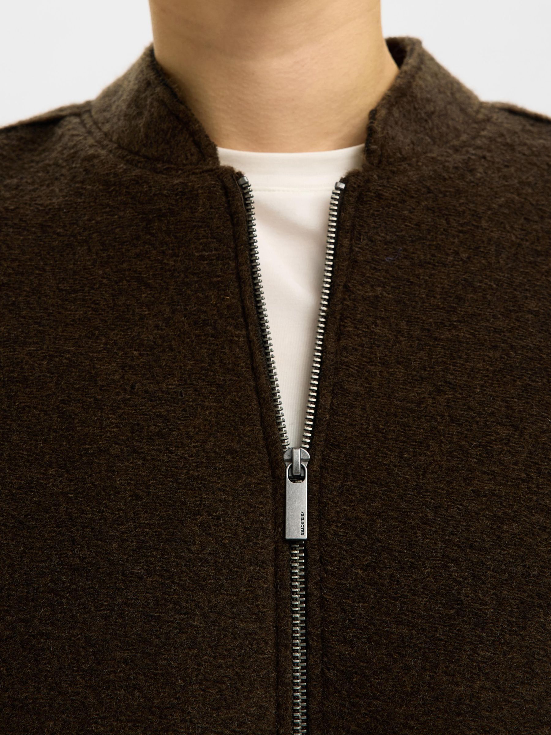 WOOL BLEND BOMBER JACKET, Delicioso, highres