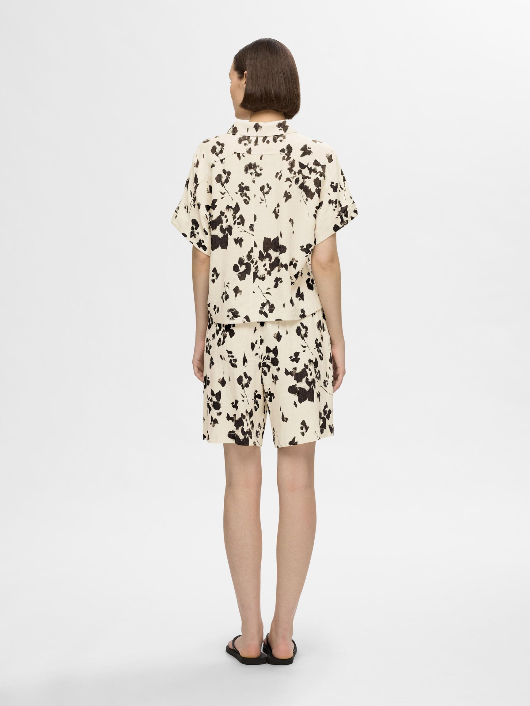 PRINTED LOOSE FIT SHORTS, Black, highres