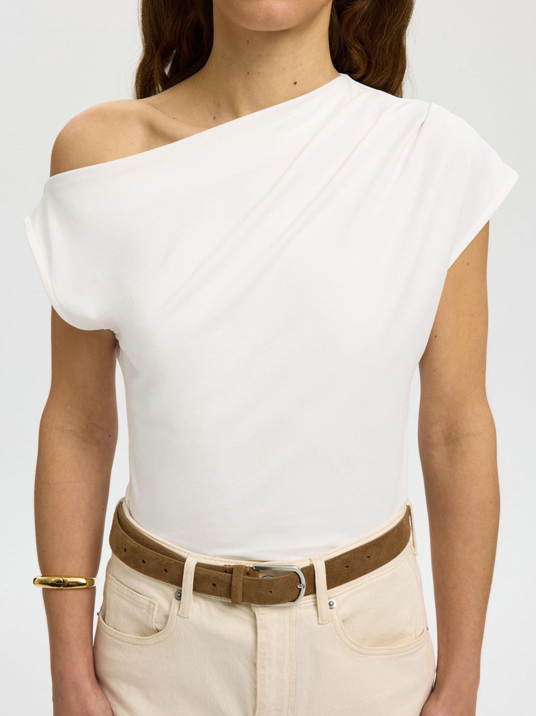 TOP Z KRÓTKIMI RĘKAWAMI, Bright White, highres