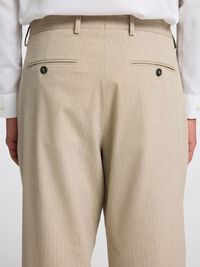 RELAXED FIT PINSTRIPE SUIT TROUSERS, Sand, highres