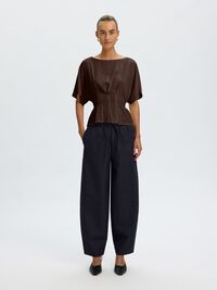 VISCOSE BLEND PLEATED  BLOUSE, Delicioso, highres