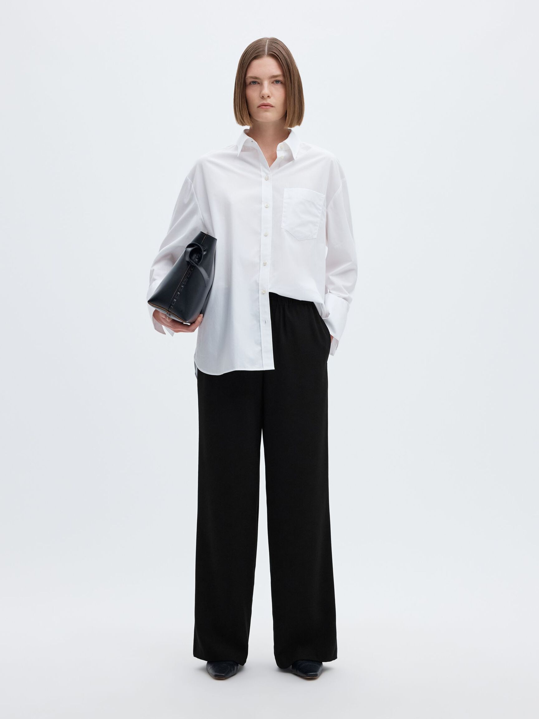 CLASSIC WIDE-LEG TROUSERS, Black, highres