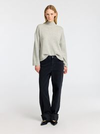 CUELLO ALTO JERSEY DE PUNTO, Light Grey Melange, highres