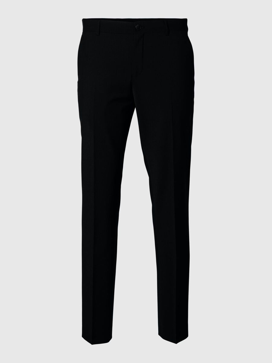 Selected COUPE SLIM EN LAINE MÉLANGÉE PANTALON DE COSTUME, Black, highres - 16094335_Black_001.jpg