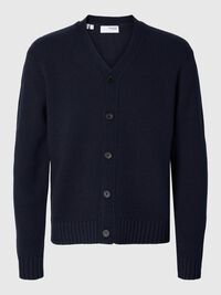 RELAXED FIT WOLLGEMISCH STRICKJACKE, Sky Captain, highres