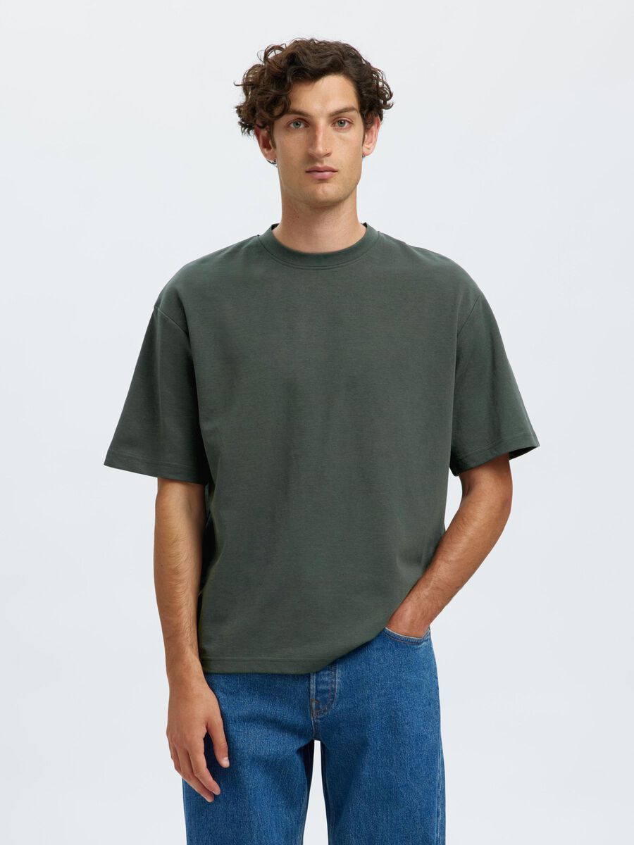 Selected LOOSE FIT T-SHIRT, Deep Forest, highres - 16094143_DeepForest_003.jpg