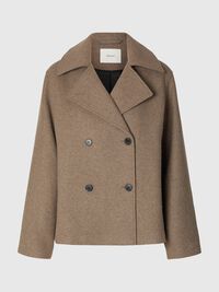 WOOL BLEND DOUBLE-BREASTED JACKET, Fallen Rock, highres