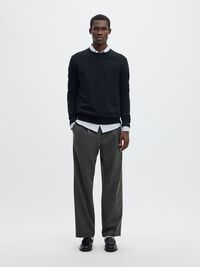 220 COUPE AMPLE PANTALON, Medium Grey Melange, highres