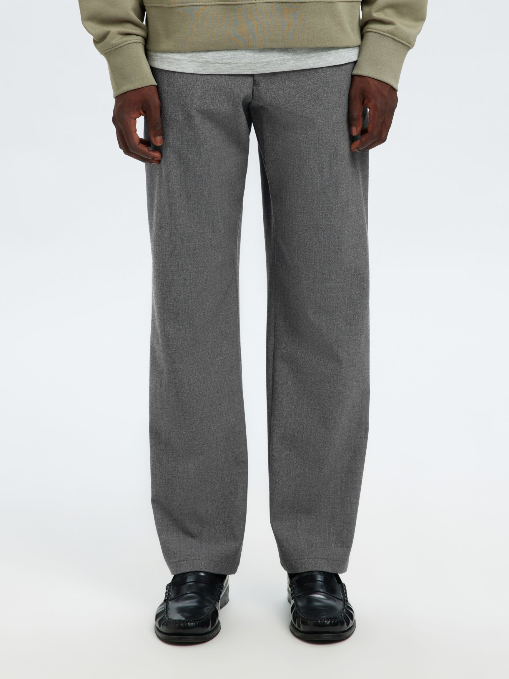 196 COUPE DROITE PANTALON, Grey Melange, highres