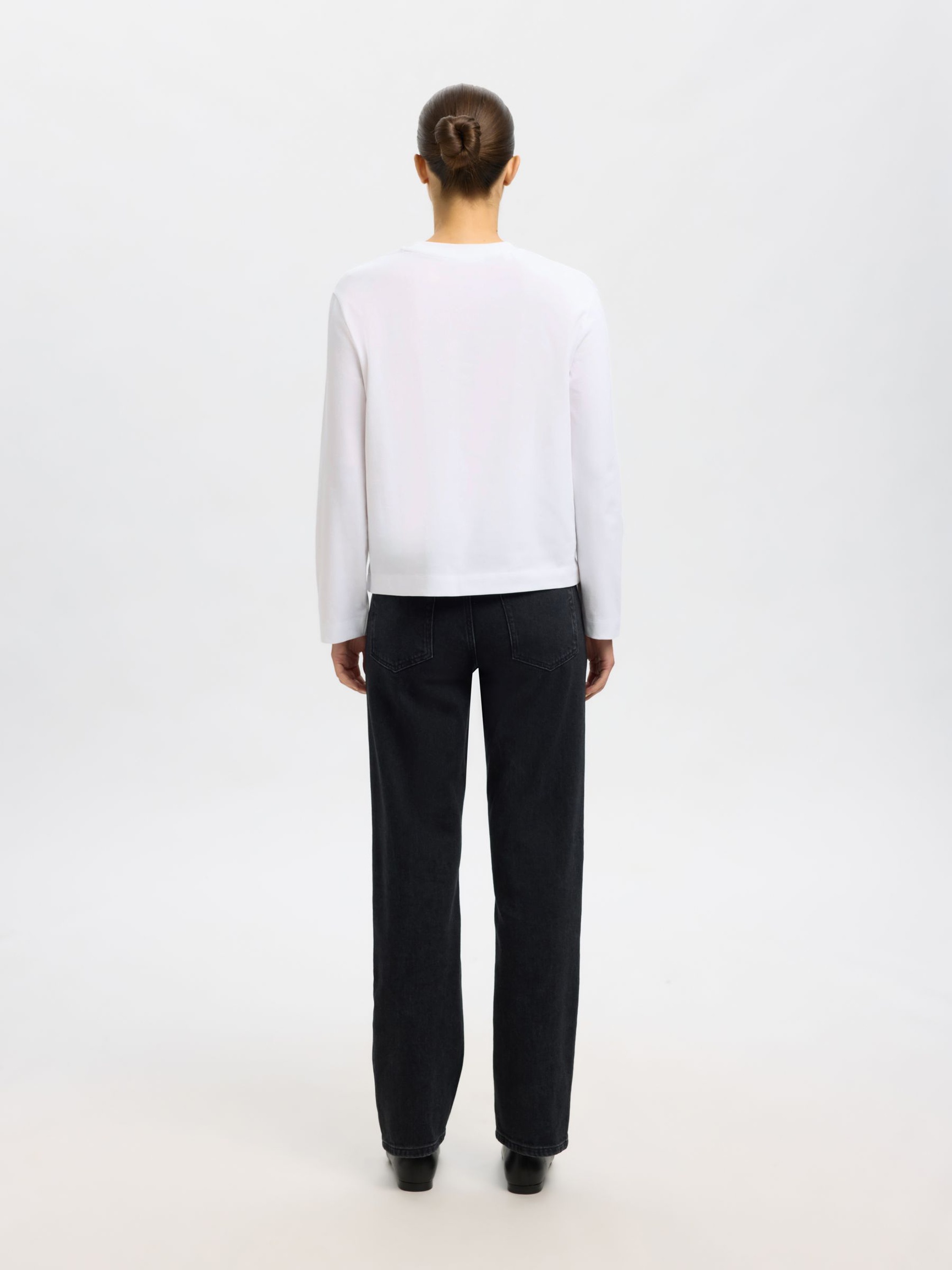 LONG-SLEEVED BOXY T-SHIRT, Bright White, highres