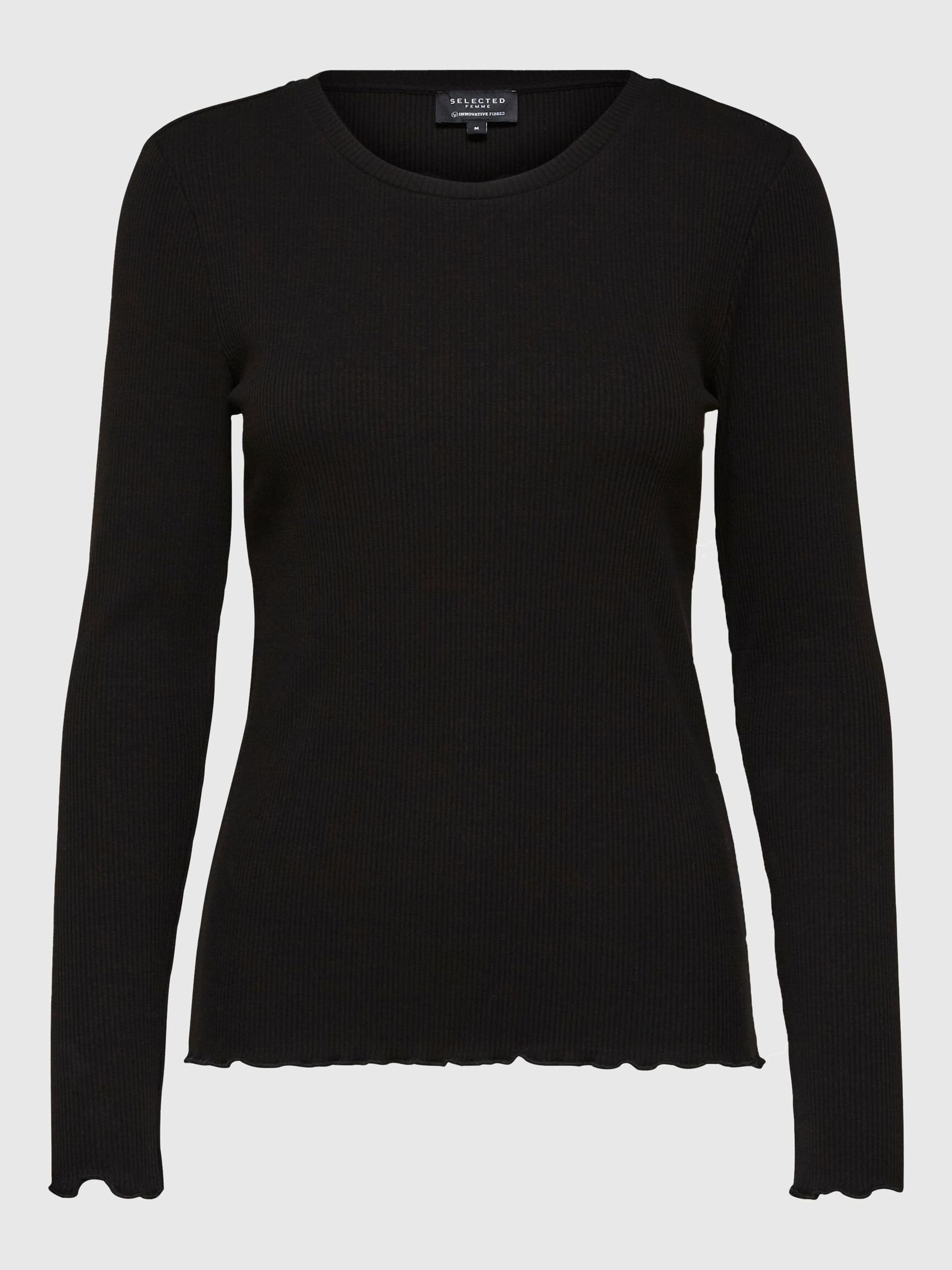 TOP A MANICHE LUNGHE, Black, highres