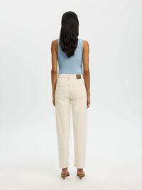 RIBBED COTTON TANK TOP, Dusty Blue, highres