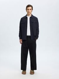 LANGE MOUWEN OVERSHIRT, Dark Sapphire, highres