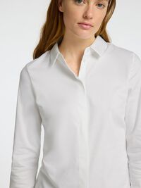 TÆTSIDDENDE LANGÆRMET SKJORTE, Bright White, highres