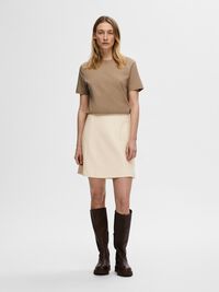 VISCOSE BLEND MINI SKIRT, Birch, highres