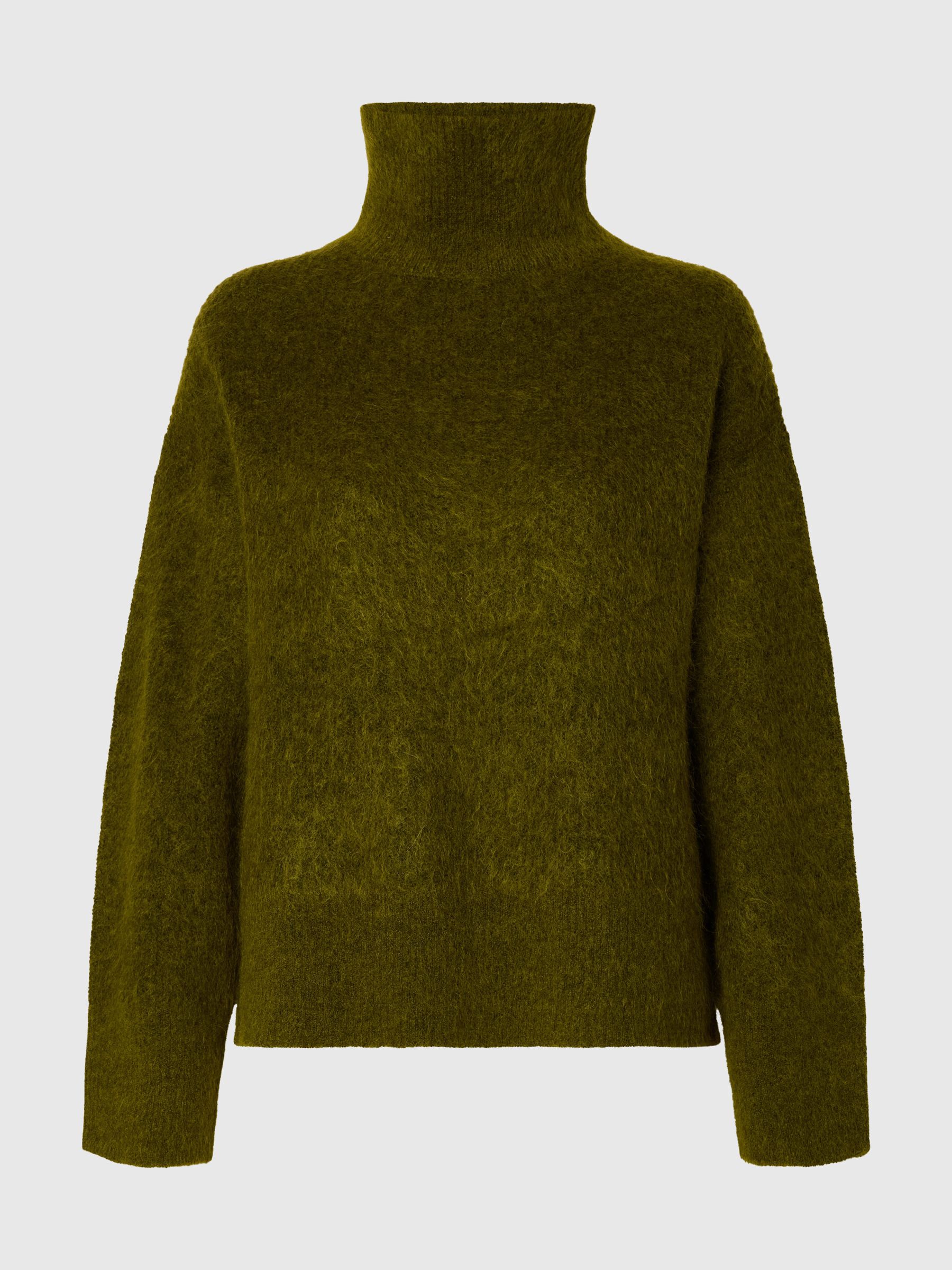 MOHAIR MIX STRICKPULLOVER, Avocado, highres