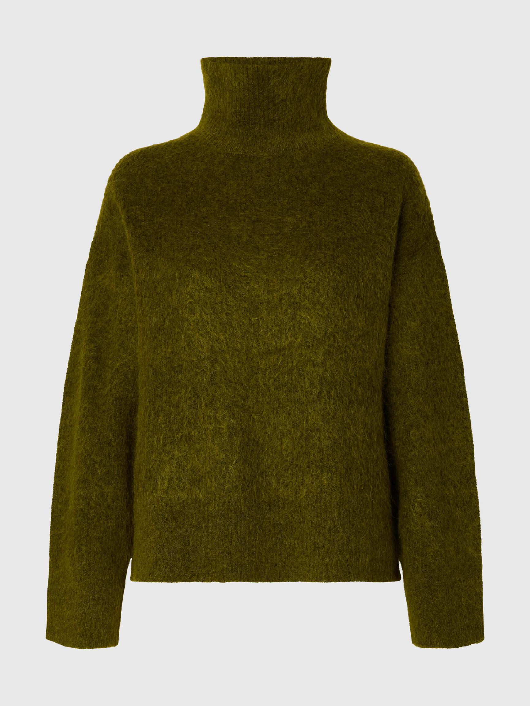 MOHAIR MIX STRICKPULLOVER, Avocado, highres