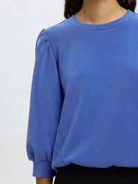 PUFF SLEEVE SWEATSHIRT, Dazzling Blue, highres