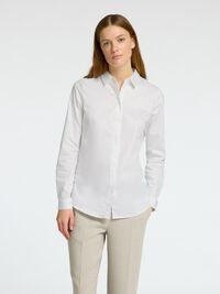 TÆTSIDDENDE LANGÆRMET SKJORTE, Bright White, highres