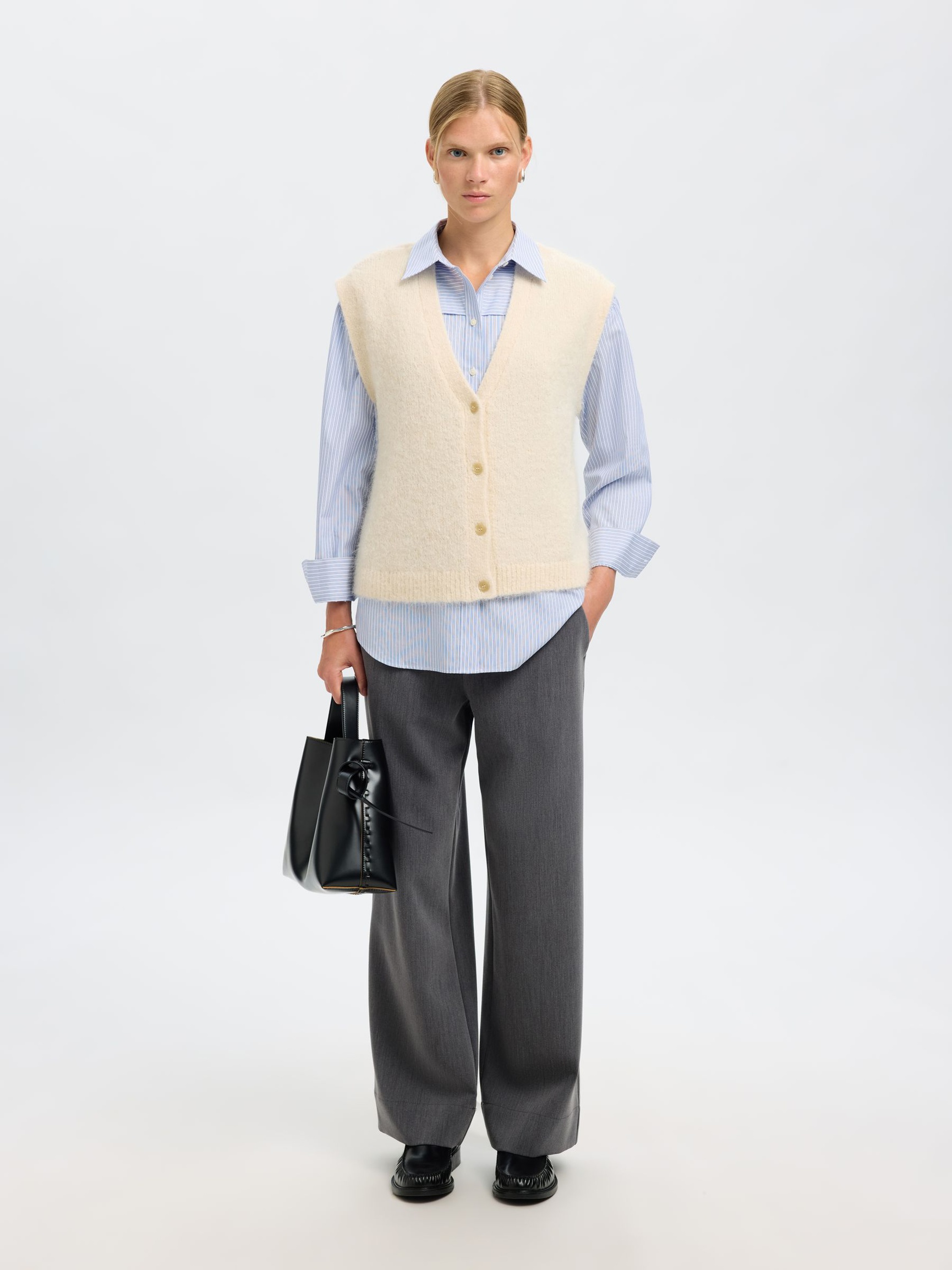 CAMICIA A MANICHE LUNGHE, Cashmere Blue, highres