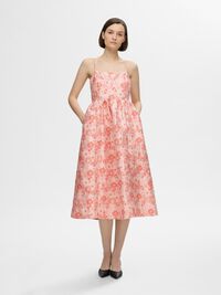GEBLOEMDE JACQUARD MIDI JURK, Cradle Pink, highres
